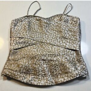 Etcetera Gold and Cream Floral Satin Corset